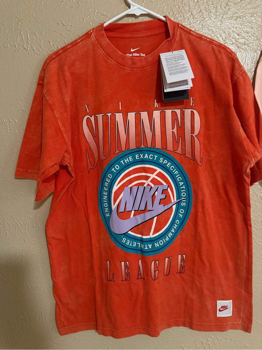 Nike Orange Summer League Graphic Tee with Blue Accent